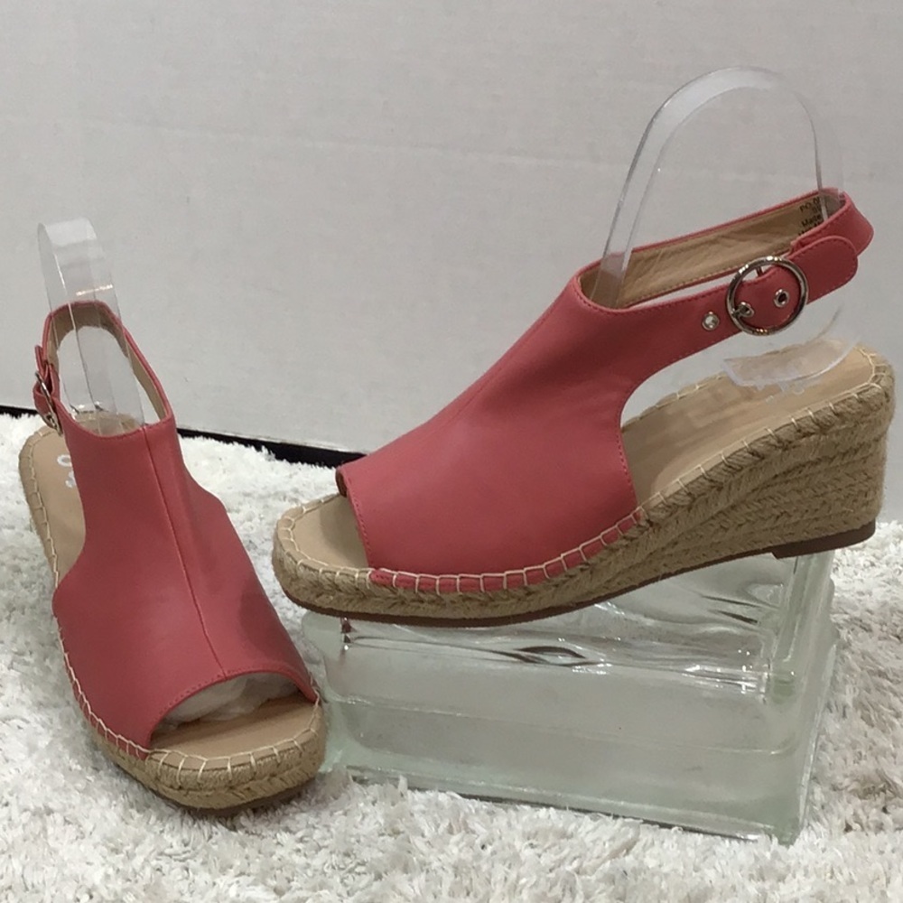 JG Journee pink espadrille wedge 8 NWOT